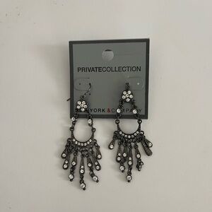 Black and Silver Chandelier Earrings
